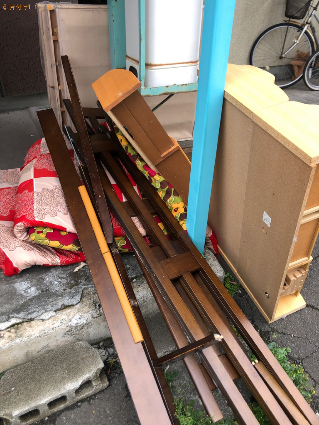 【札幌市西区】二段ベッド、シングルベッドマットレス、布団等の回収