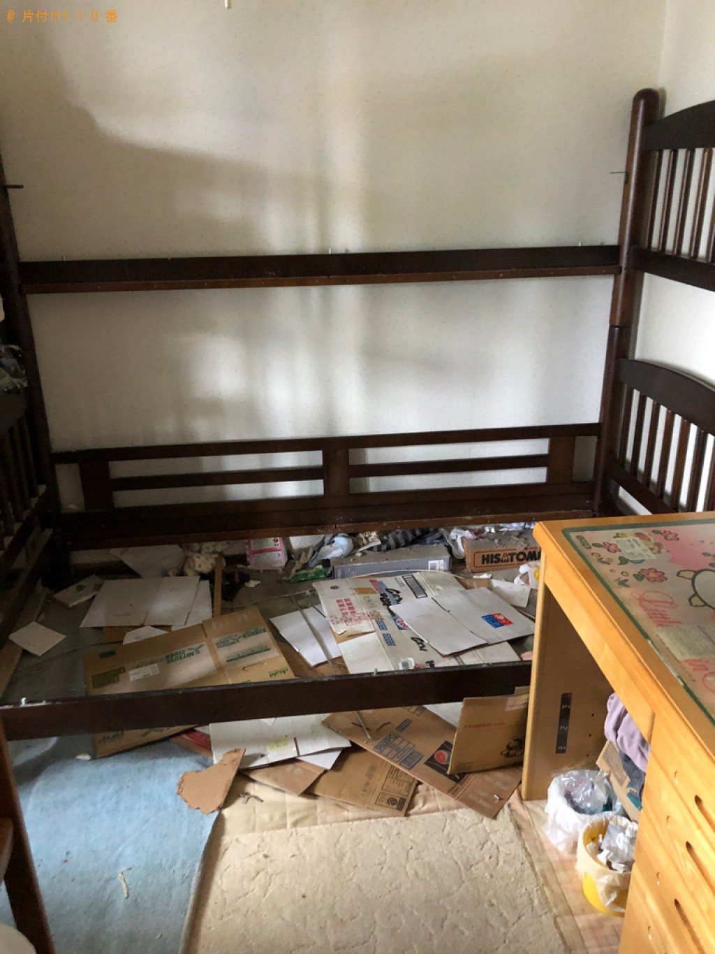 【札幌市西区】二段ベッド、シングルベッドマットレス、布団等の回収